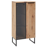 HIGHBOARD 60/124,2/39 cm - Anthrazit/Buchefarben, MODERN, Glas/Holz (60/124,2/39cm) - Valnatura