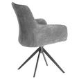 ARMLEHNSTUHL  in Eisen Webstoff  - Schwarz/Grau, Design, Textil/Metall (64/88/60cm) - Novel