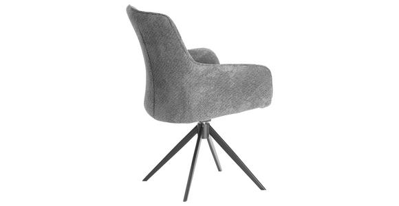 ARMLEHNSTUHL in Eisen Webstoff - Schwarz/Grau, Design, Textil/Metall (64/88/60cm) - Novel