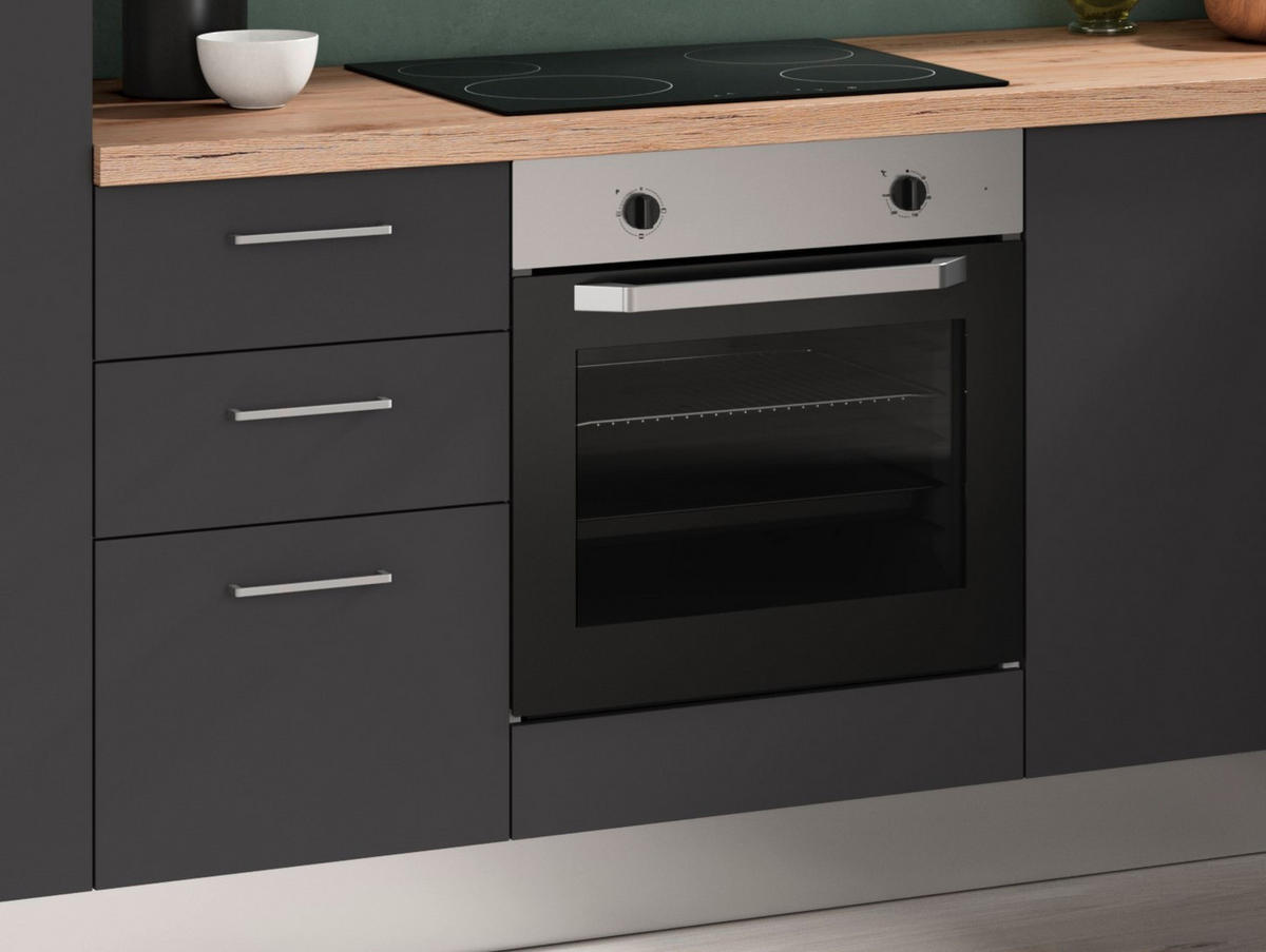 BLOK KUHINJA SA APARATIMA  siva, boja hrasta  - siva/boja aluminijuma, pločasti materijal - Italstyle