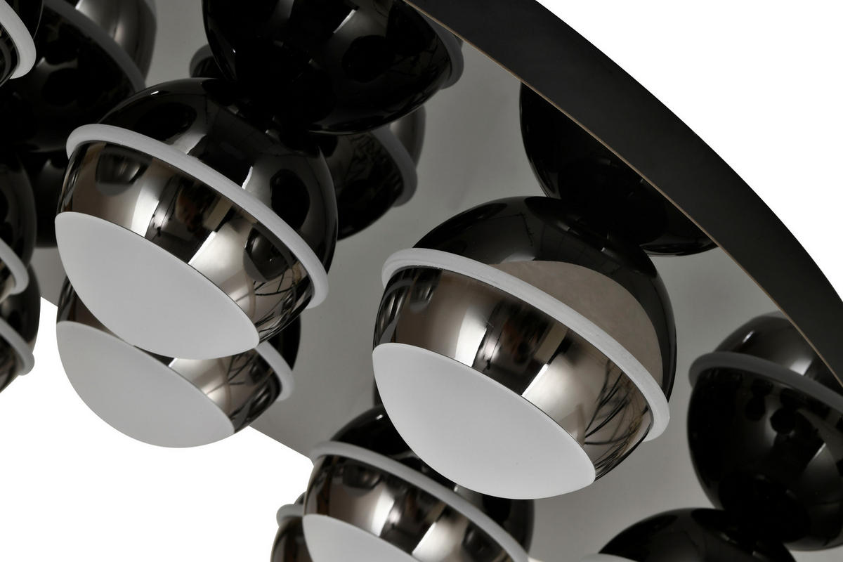 LED-DECKENLEUCHTE Biarritz 60/60/14 cm  - Schwarzchrom, Basics, Kunststoff/Metall (60/60/14cm)