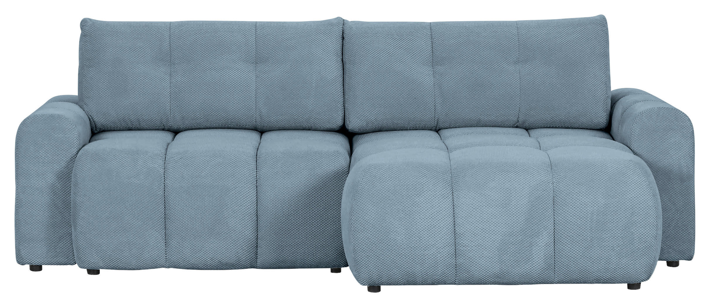 ECKSOFA in Flachgewebe Blau  - Blau/Schwarz, Konventionell, Kunststoff/Textil (256/157cm) - Carryhome