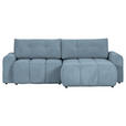 ECKSOFA in Flachgewebe Blau  - Blau/Schwarz, KONVENTIONELL, Kunststoff/Textil (256/157cm) - Carryhome