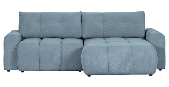 ECKSOFA in Flachgewebe Blau  - Blau/Schwarz, KONVENTIONELL, Kunststoff/Textil (256/157cm) - Carryhome