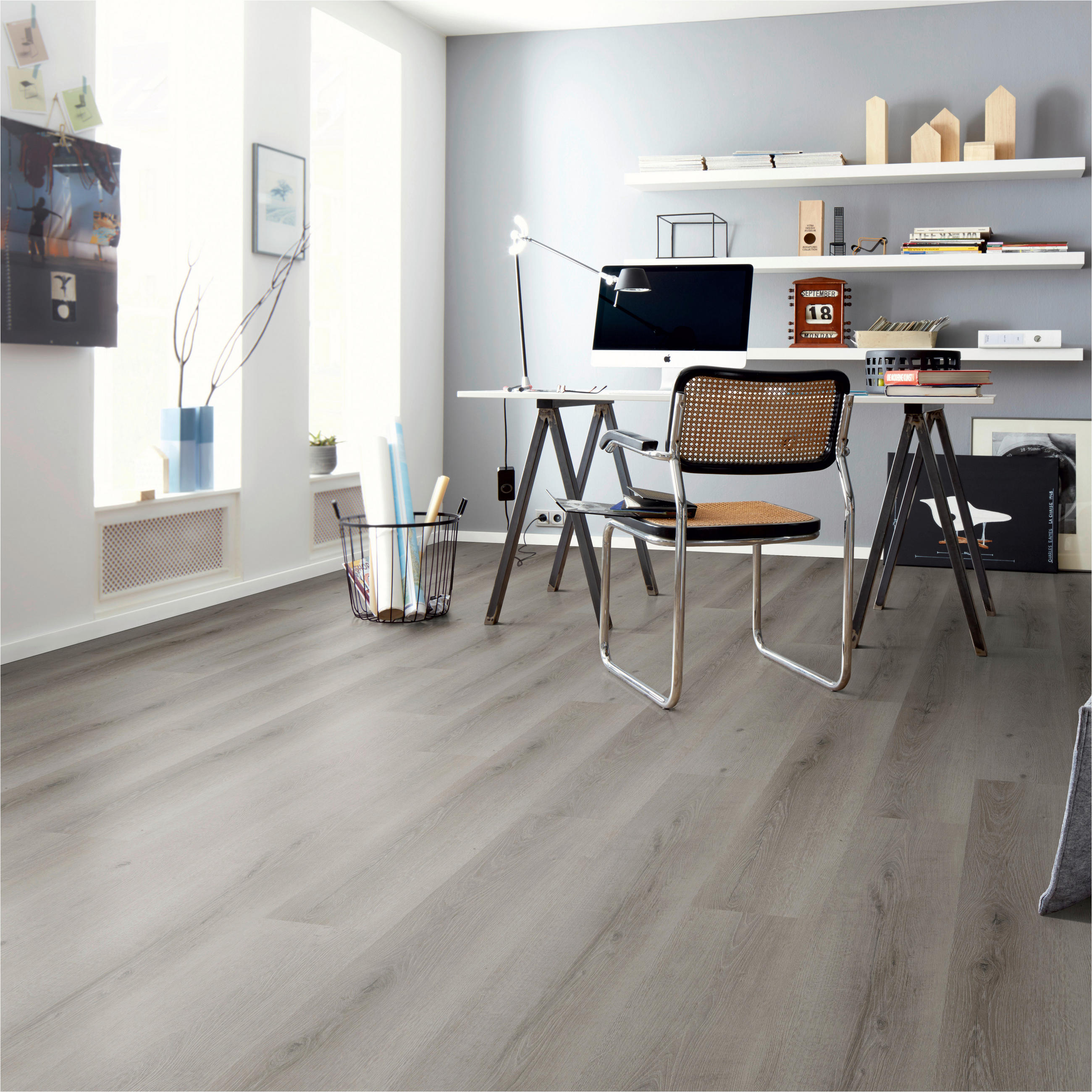 DESIGNBODEN Variant  per  m² - Eichefarben/Eiche grau, Basics, Kunststoff (122/23/0.48cm)