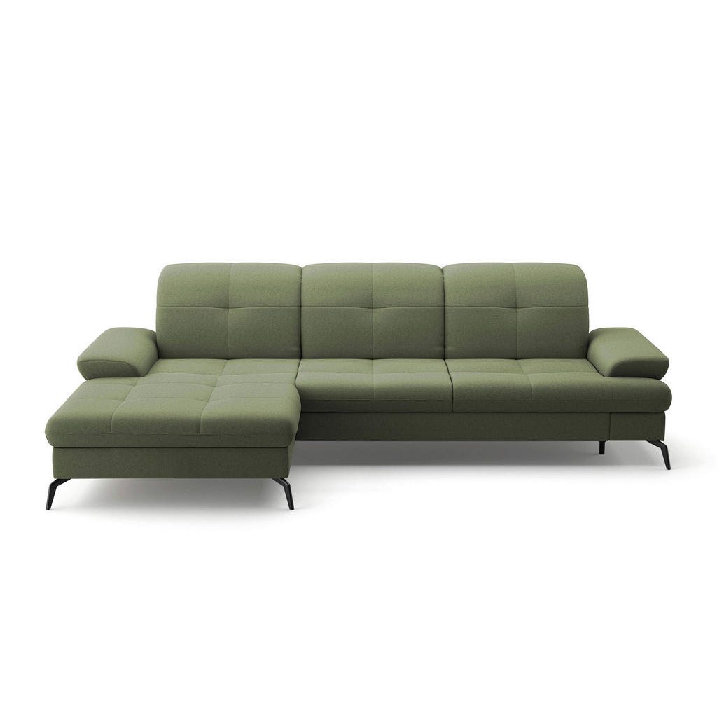 Thumbnail - Sit & More Ecksofa, Olivgrün, Textil, 4,5-Sitzer, Ottomane links, L-Form, 279x185 cm, Goldenes M, Oeko-Tex® Standard 100...