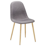 STUHL Webstoff Dunkelgrau - Eichefarben/Dunkelgrau, Design, Textil/Metall (44/87/49,5cm) - TI`ME