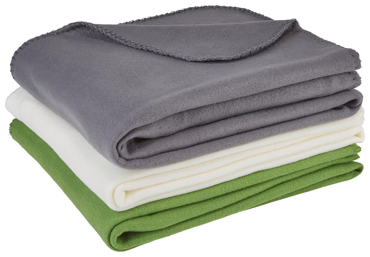 FLEECOVÁ DEKA, polyester, 125/150 cm - bílá, Basics, textil (125/150cm) - Boxxx