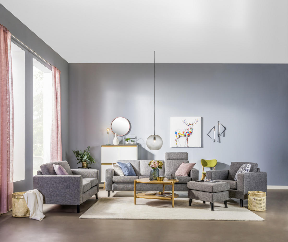 SOFFA i grå  - svart/grå, Design, trä/textil (214/86/84cm) - Best Price