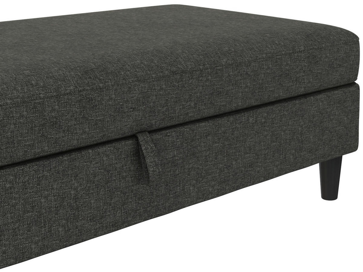 HOCKER in Textil Anthrazit  - Anthrazit/Schwarz, Basics, Kunststoff/Textil (130/43/69cm) - Livetastic