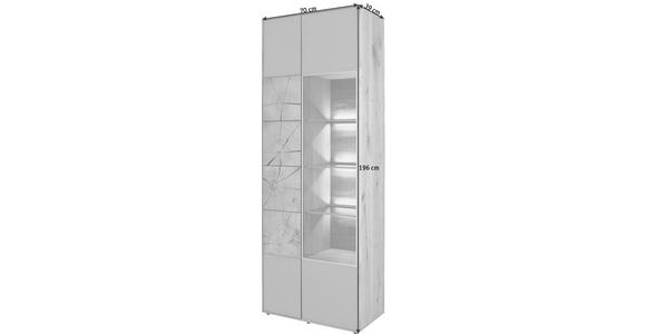 VITRINE in vollmassiv Kerneiche Eichefarben, Fango - Fango/Eichefarben, Design, Glas/Holz (70/196/39cm) - Valnatura