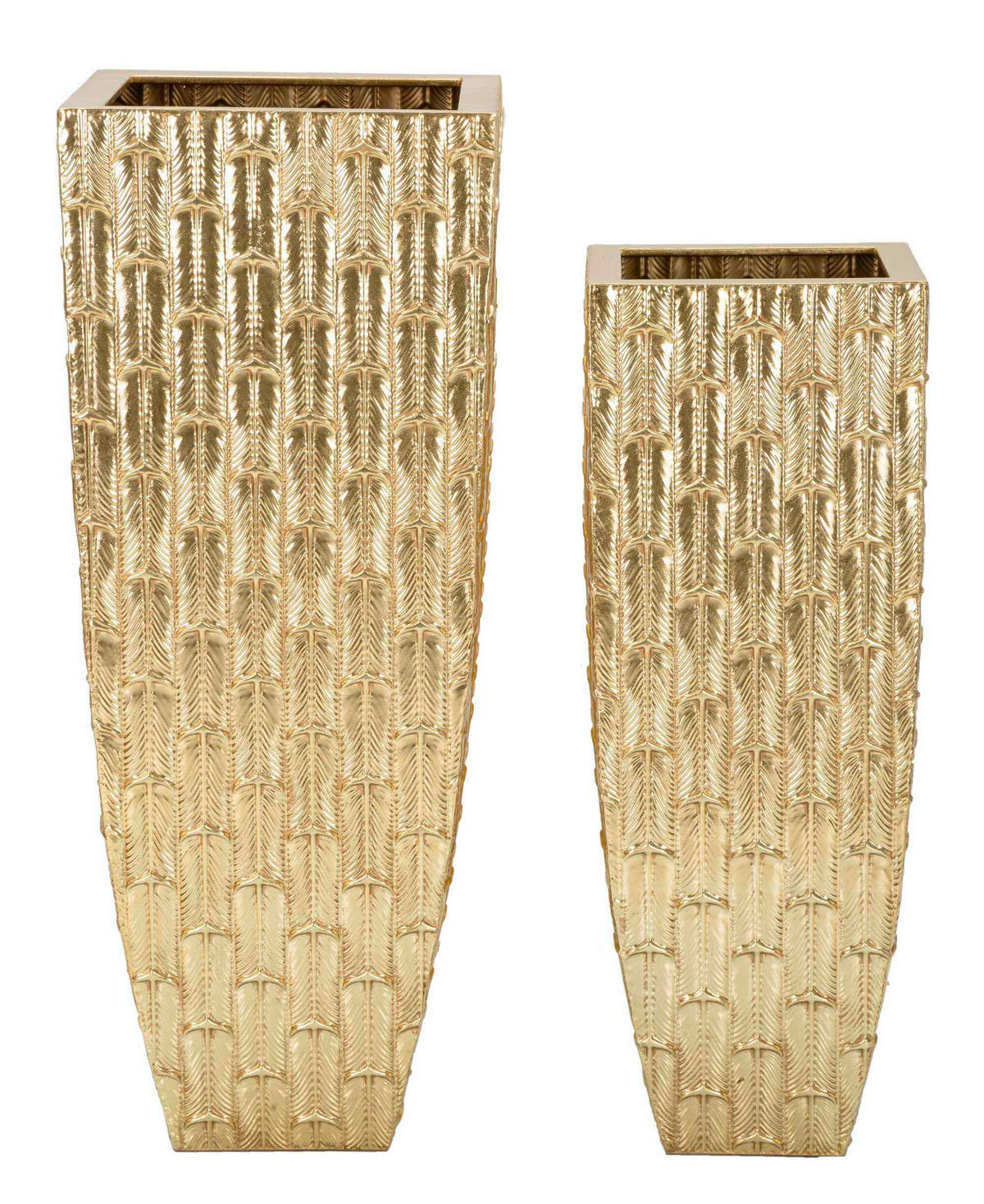 Vase Gliss Set 2 Pcs  - Goldfarben, Basics, Metall (40/99/40cm)