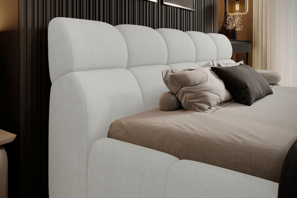POLSTERBETT Lattenrost, Bettkasten 140/200 cm  in Creme  - Creme/Schwarz, Design, Holz/Kunststoff (140/200cm) - Esposa