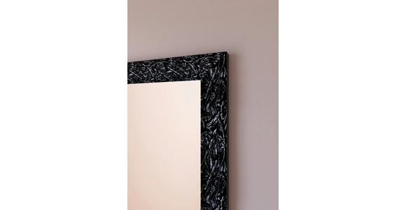 WANDSPIEGEL 72/172/3 cm in rechteckig - Schwarz Hochglanz, Design, Glas/Holz (72/172/3cm) - Xora