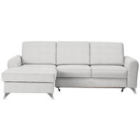 ECKSOFA  in Flachgewebe Creme  167/244 cm  - Silberfarben/Creme, Design, Textil/Metall (167/244cm) - Cantus