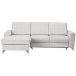 ECKSOFA  in Flachgewebe Creme  167/244 cm  - Silberfarben/Creme, Design, Textil/Metall (167/244cm) - Cantus