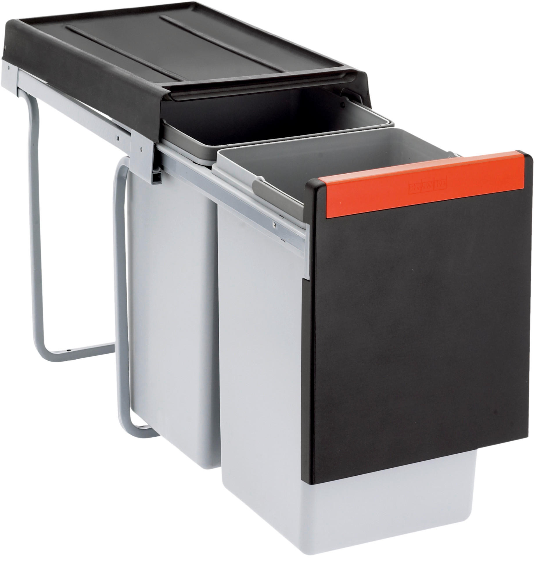 EINBAUABFALLSAMMLER 2x 15 l  Metall, Kunststoff  - Edelstahlfarben/Schwarz, Basics, Kunststoff/Metall (25,3/43,3/46,7cm) - Franke