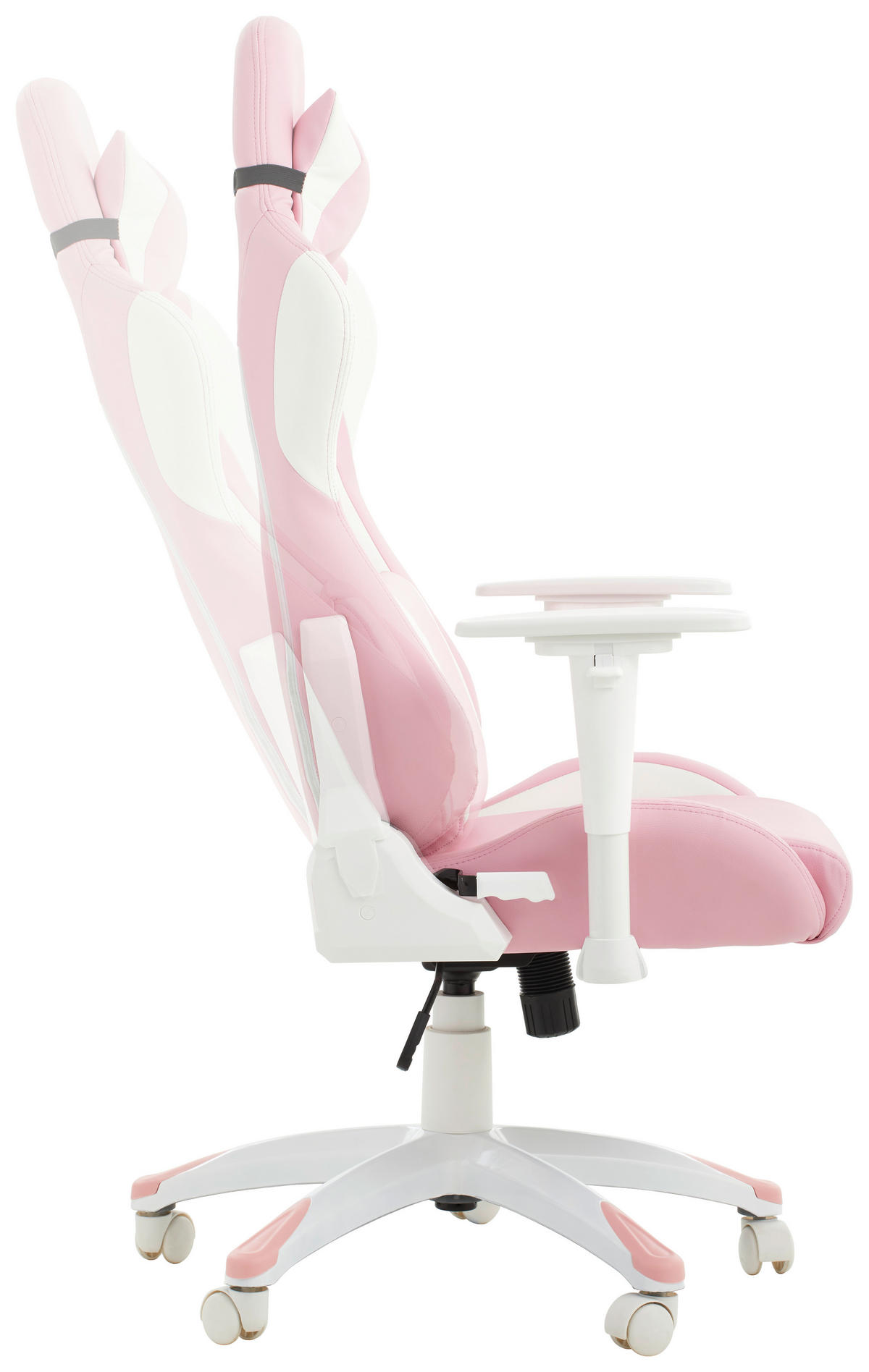 GAMINGSTUHL Weiß, Pink Kunststoff, Textil   - Pink/Weiß, LIFESTYLE, Kunststoff/Textil (66/126-134/59cm) - Livetastic