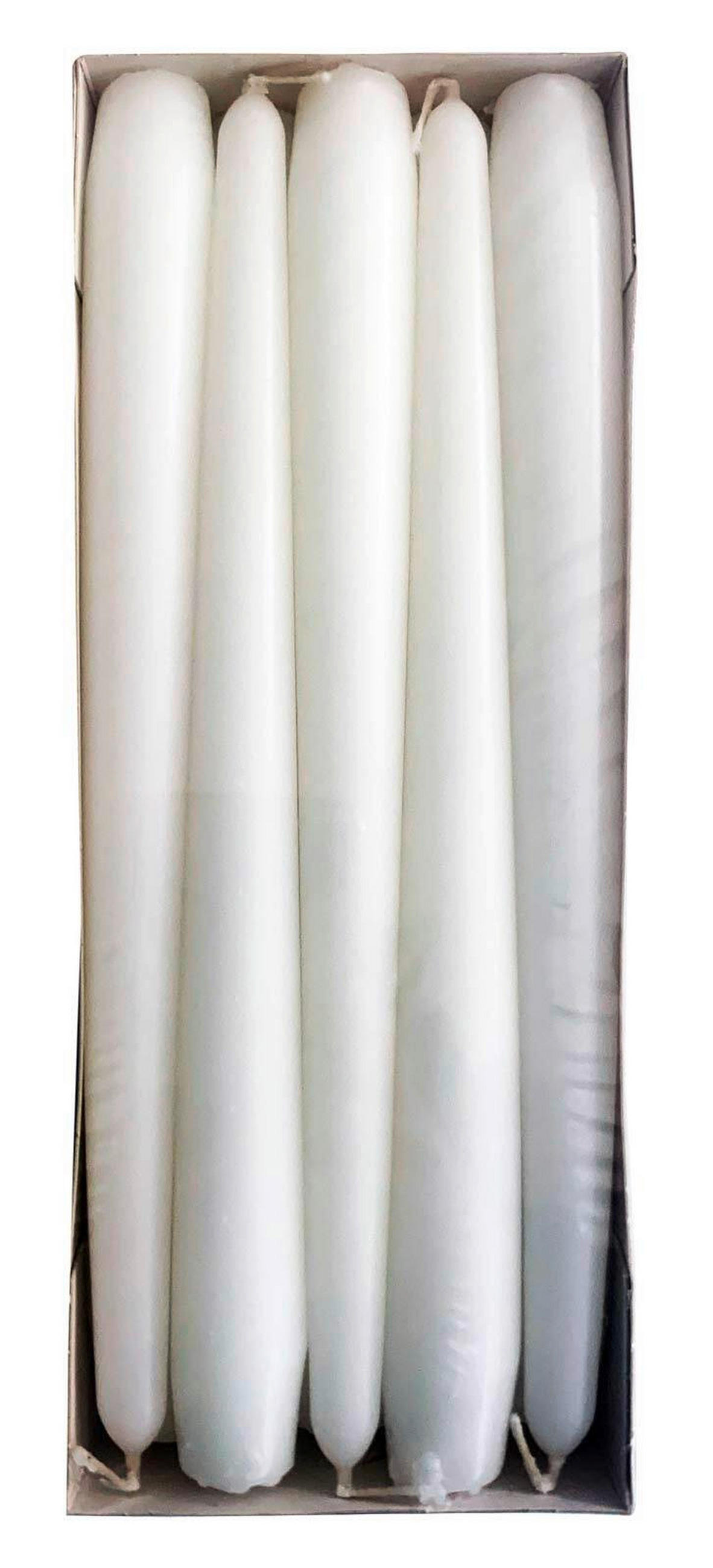 SET DUGULJASTIH SVEĆA  bela  - bela, Osnovno, prirodni materijali (2,5/2,5/25cm)