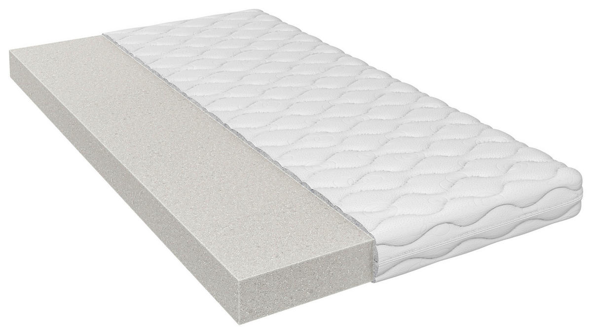 KOMFORTSCHAUMMATRATZE 180/200 cm Höhe ca. 9 cm  - Weiß, Basics, Textil (180/200cm) - Boxxx