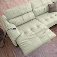 ECKSOFA in Echtleder Weiß  313/165 cm  - Schwarz/Weiß, Design, Leder/Metall (313/165cm) - Emilio Belluti