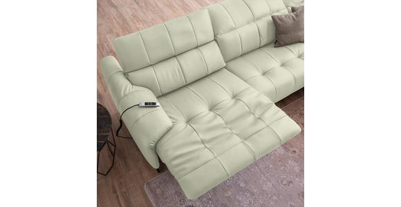 ECKSOFA in Echtleder Weiß 313/165 cm - Schwarz/Weiß, Design, Leder/Metall (313/165cm) - Emilio Belluti