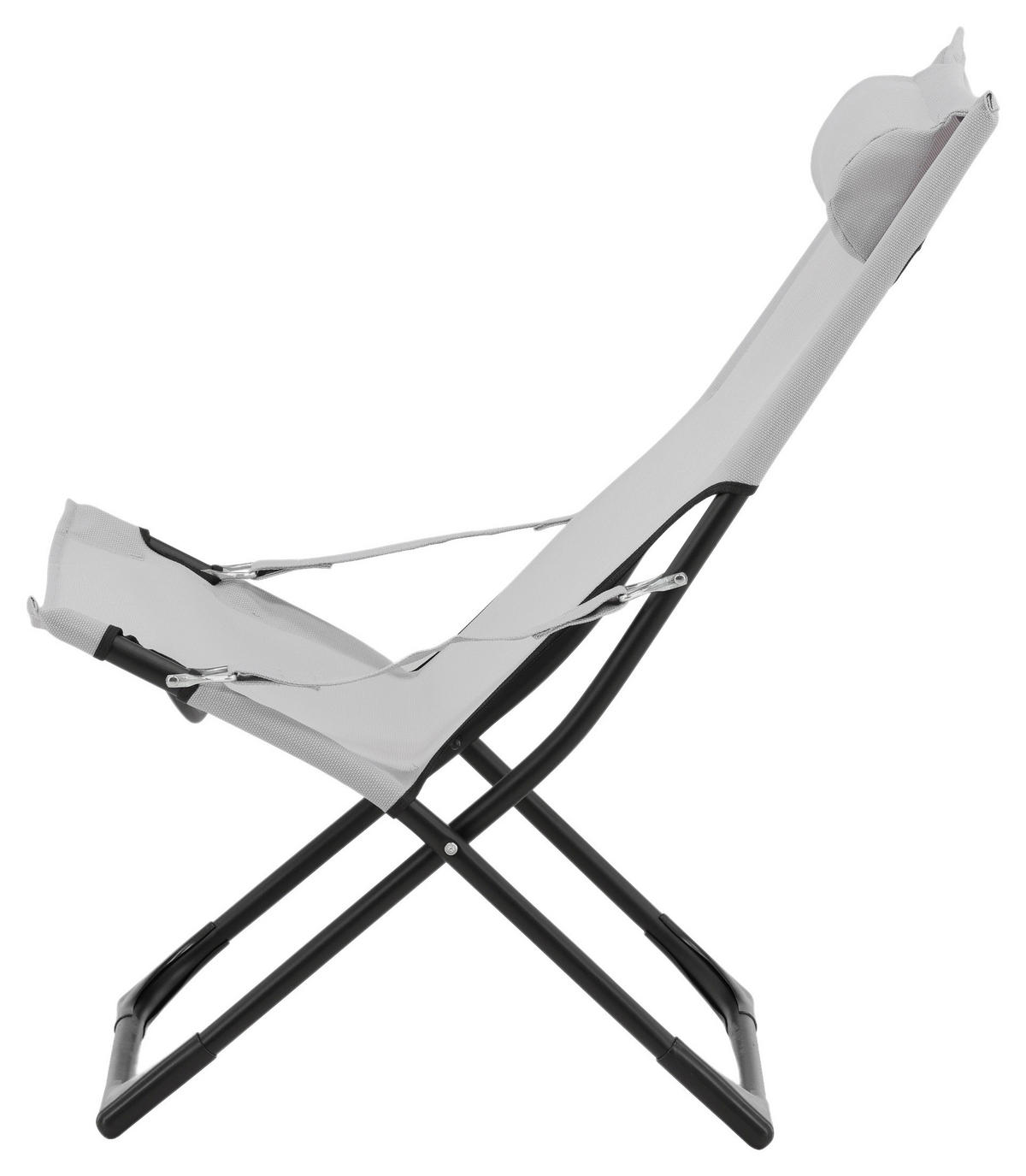 STRANDSESSEL 63/89/84 cm  - Schwarz/Grau, KONVENTIONELL, Textil/Metall (63/89/84cm) - Gardenson