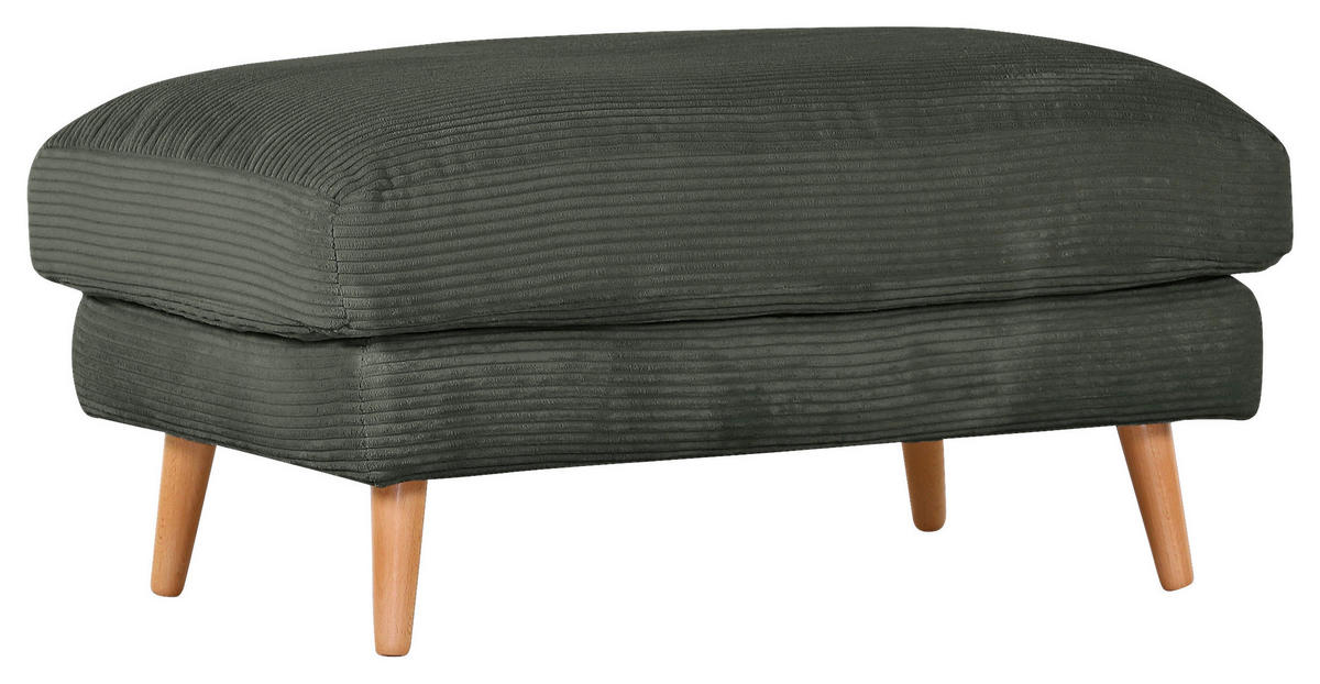 HOCKER in Textil Dunkelgrün  - Dunkelgrün/Naturfarben, Romantik / Landhaus, Holz/Textil (100/50/63cm) - Landscape