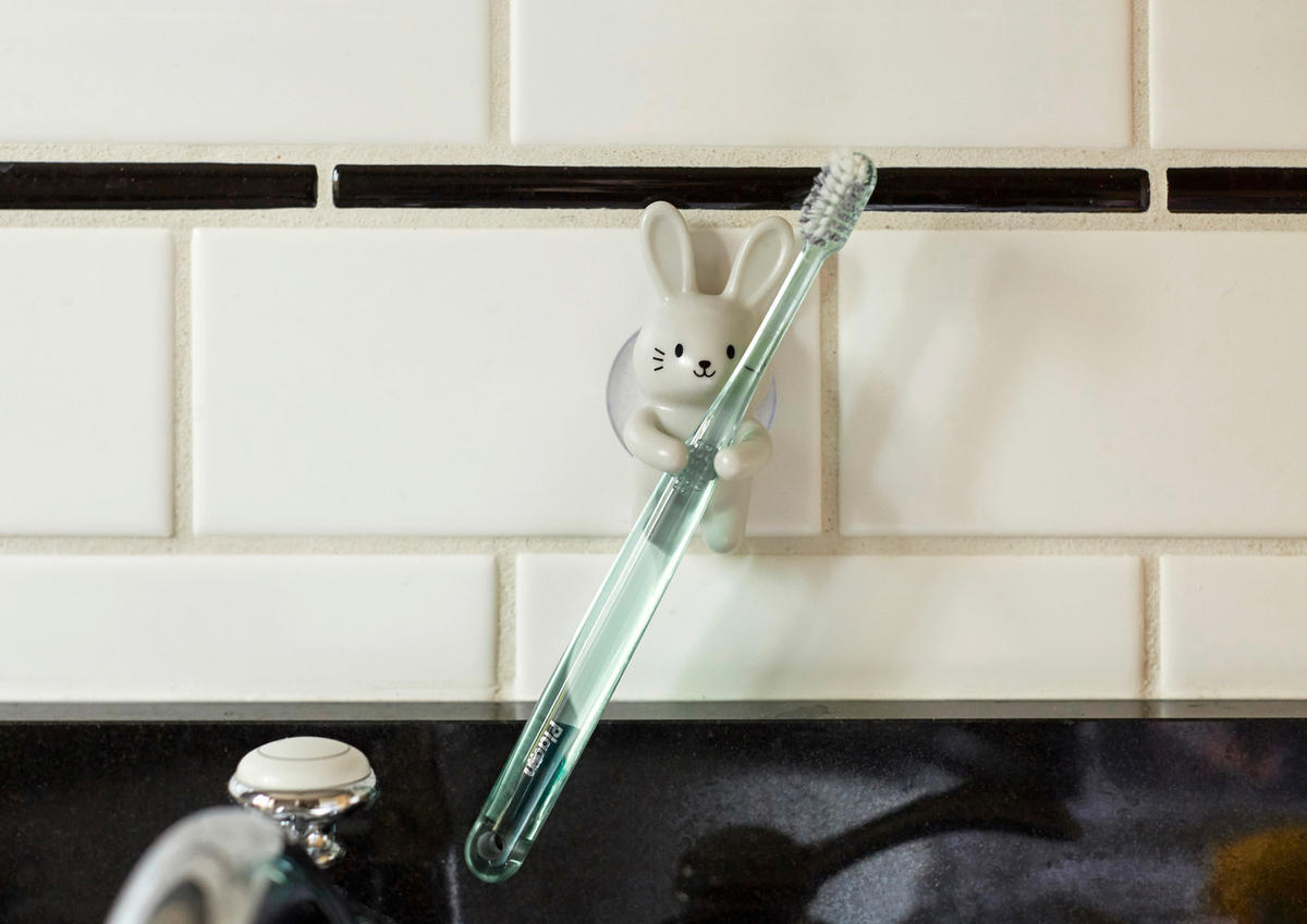 DRŽIAK NA ZUBNÉ KEFKY biela - biela, Basics, plast (3/11,9/8,6cm) - Kikkerland