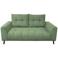 BIGSOFA Cord Salbeigrün  - Salbeigrün/Schwarz, KONVENTIONELL, Textil/Metall (246/100/116cm) - Carryhome