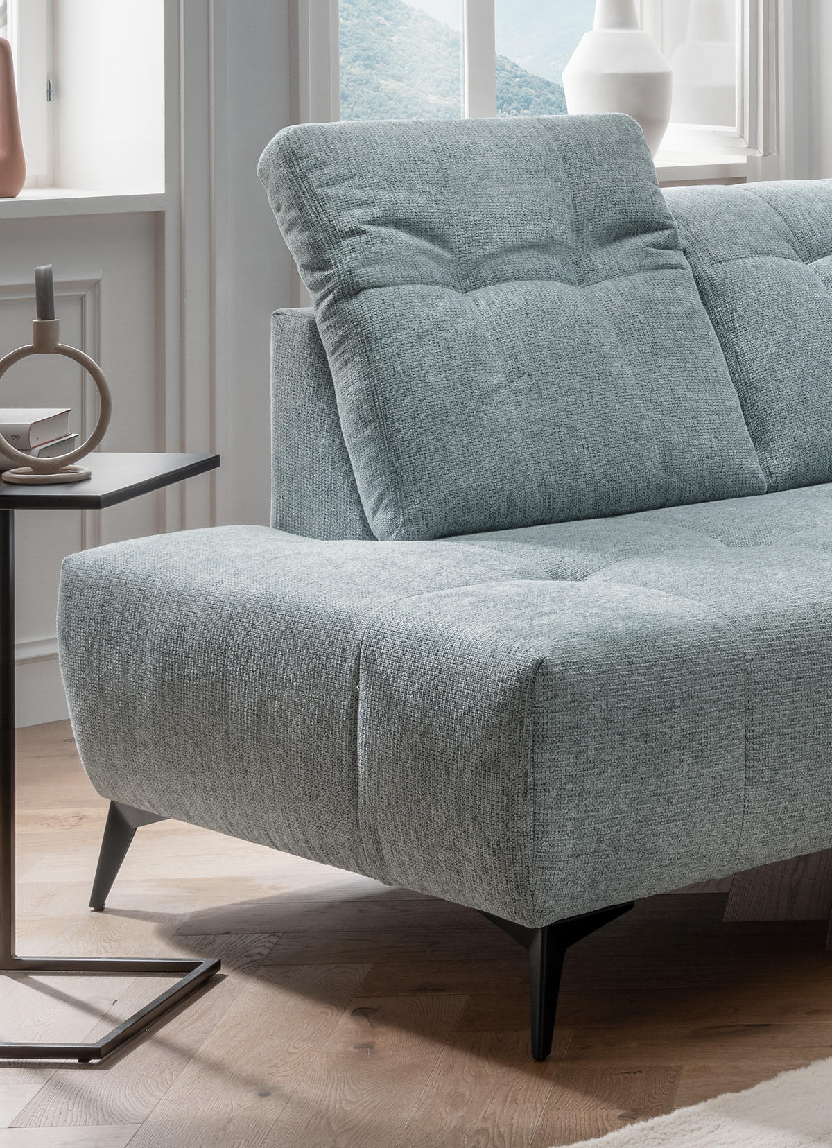 CloseUp von Livetastic ECKSOFA Mintgrün Chenille.