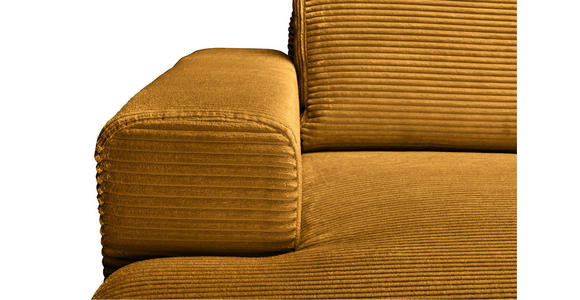 ECKSOFA Currygelb Cord  - Currygelb/Schwarz, KONVENTIONELL, Textil/Metall (150/240cm) - Carryhome