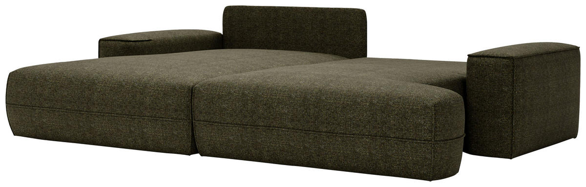 ECKSOFA in Struktur Grün  - Schwarz/Grün, Design, Kunststoff/Textil (156/272cm) - Livetastic