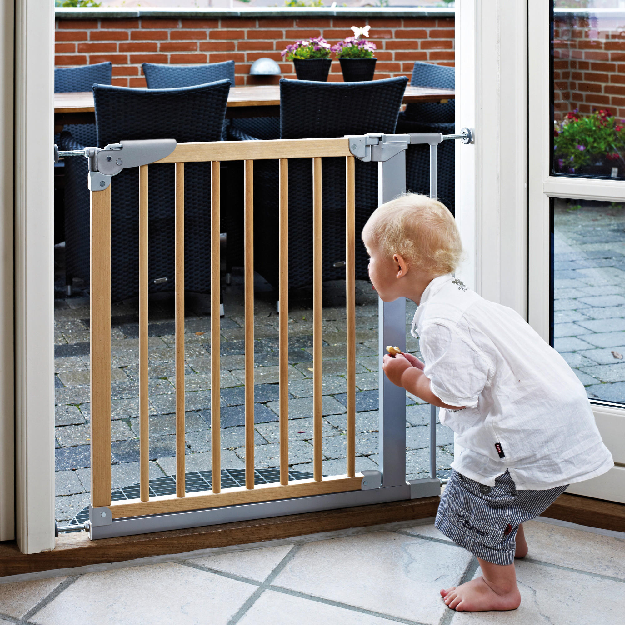 TÜRSCHUTZGITTER 82,60/71 cm  - Silberfarben/Naturfarben, Basics, Holz/Metall (82,60/71cm) - Baby Dan