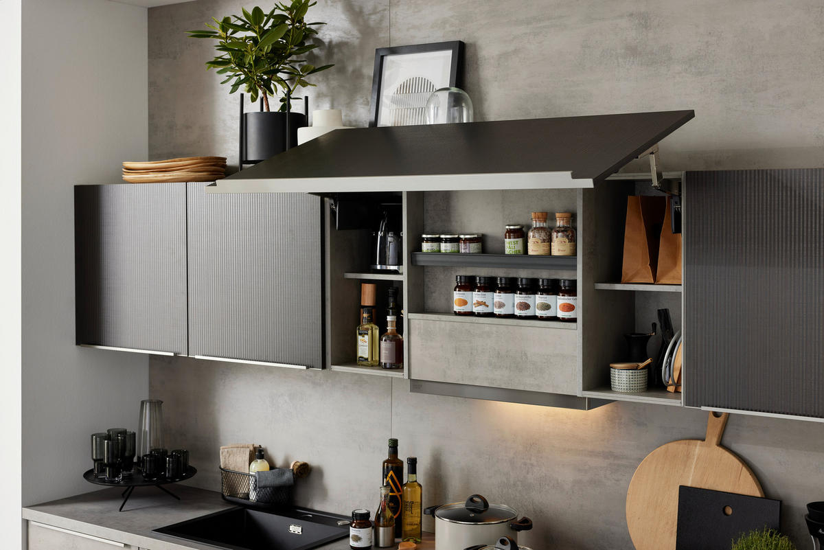 EINBAUKÜCHE STONE  - Grau, Design, Holzwerkstoff - Nolte Küchen