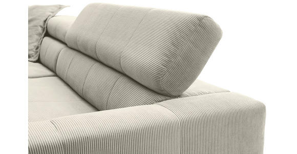 ECKSOFA in Cord Naturfarben  - Schwarz/Naturfarben, KONVENTIONELL, Textil/Metall (219/311cm) - Hom`in