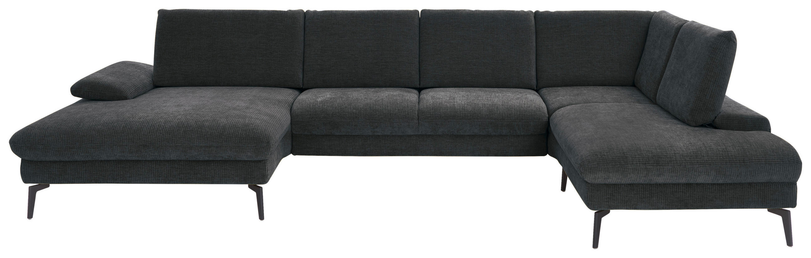 WOHNLANDSCHAFT in Webstoff Anthrazit  - Anthrazit/Schwarz, Design, Textil/Metall (157/354/208cm) - Dieter Knoll