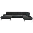 WOHNLANDSCHAFT in Webstoff Anthrazit  - Anthrazit/Schwarz, Design, Textil/Metall (157/354/208cm) - Dieter Knoll