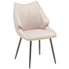 STUHL Samt Schwarz, Beige  - Beige/Schwarz, LIFESTYLE, Textil/Metall (55/87/61cm) - MID.YOU
