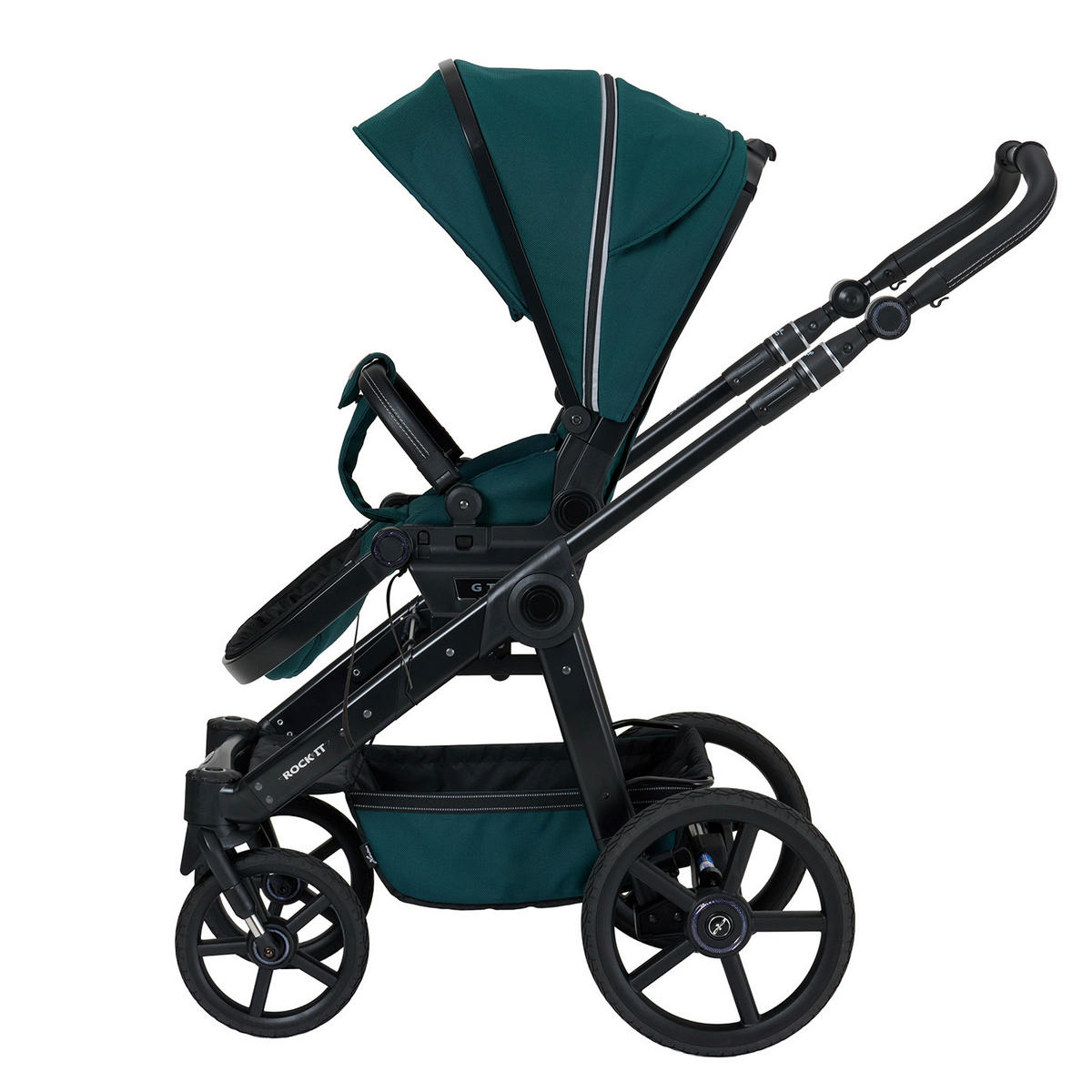 KINDERWAGENSET ROCK IT Outdoor  - Petrol/Schwarz, Basics, Textil/Metall (102/58/120cm) - Hartan