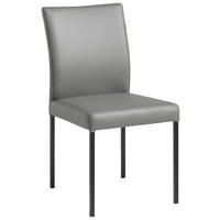 CHAISE  in Stahl Echtleder pigmentiert  - noir/anthracite, Modern, cuir/métal (45,5/86/57,5cm) - Livetastic