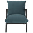 SESSEL Mikrofaser Petrol    - Wengefarben/Petrol, Design, Holz/Textil (63/76/80cm) - Carryhome