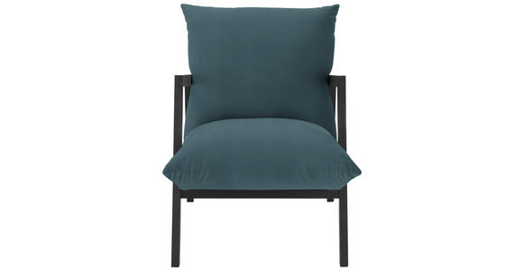 SESSEL Mikrofaser Petrol    - Wengefarben/Petrol, Design, Holz/Textil (63/76/80cm) - Carryhome
