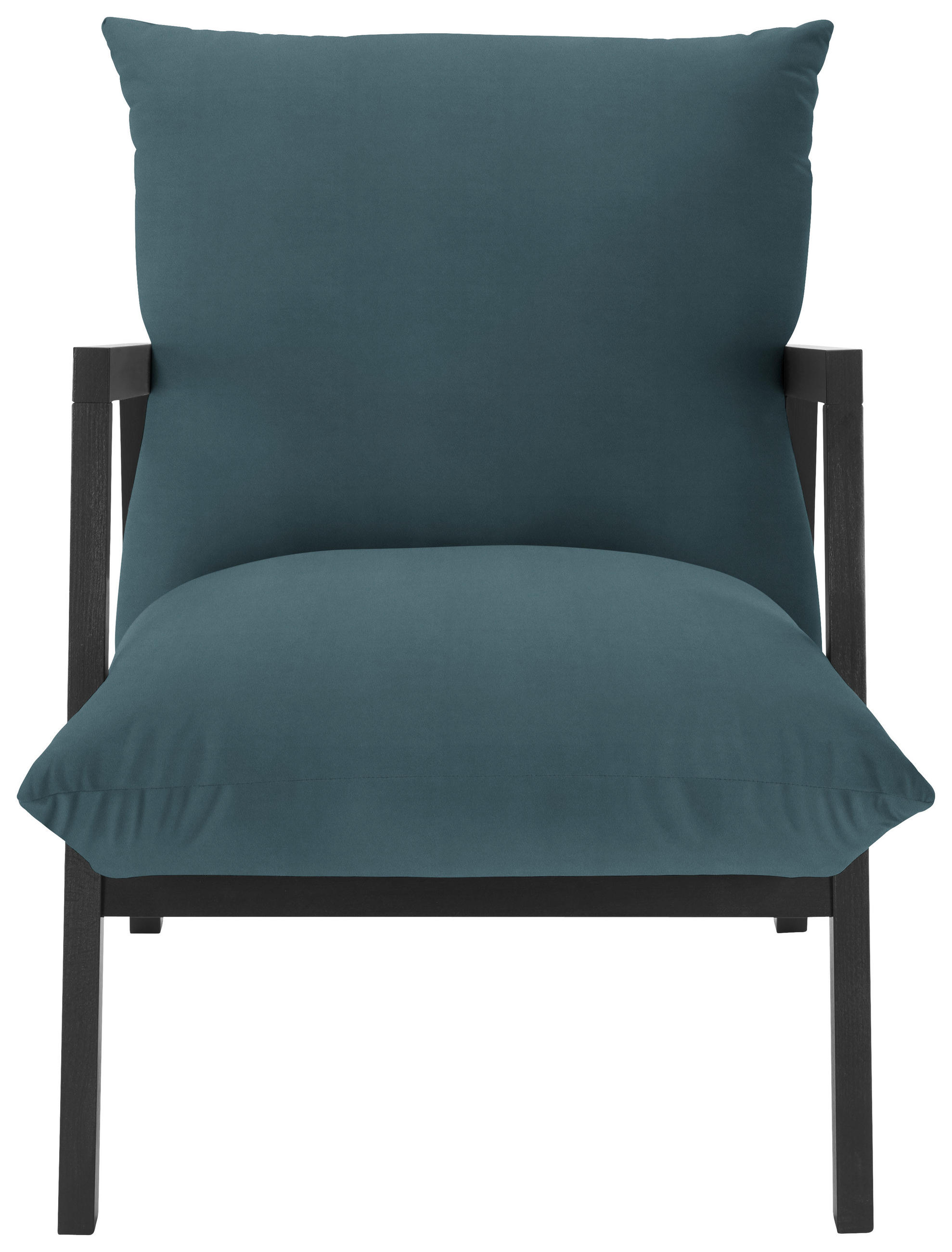 SESSEL Mikrofaser Petrol    - Wengefarben/Petrol, Design, Holz/Textil (63/76/80cm) - Carryhome