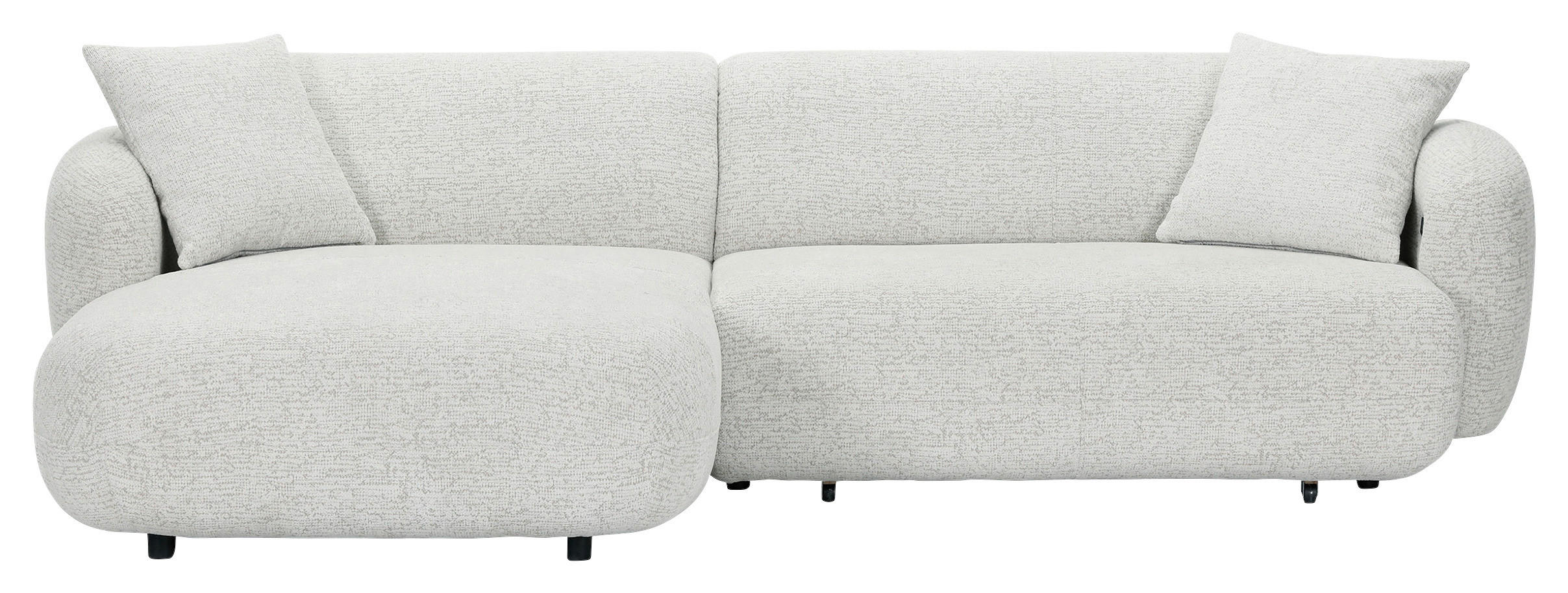 ECKSOFA Creme, Beige Flachgewebe Zierkissen, Rücken echt, Sitztiefenverstellung  - Beige/Creme, MODERN, Kunststoff/Textil (162/275cm) - Carryhome