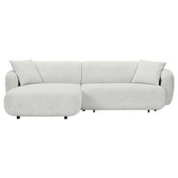 ECKSOFA Creme, Beige Flachgewebe Zierkissen, Rücken echt, Sitztiefenverstellung  - Beige/Creme, MODERN, Kunststoff/Textil (162/275cm) - Carryhome