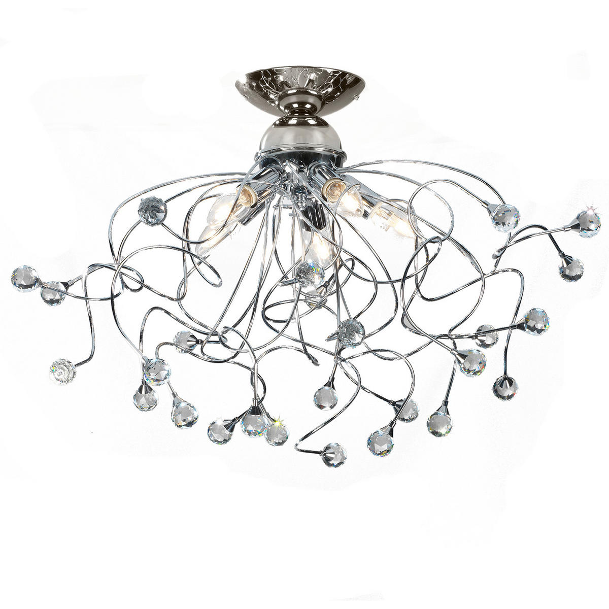 DECKENLEUCHTE 60/42 cm   - Chromfarben, KONVENTIONELL, Glas/Metall (60/42cm)