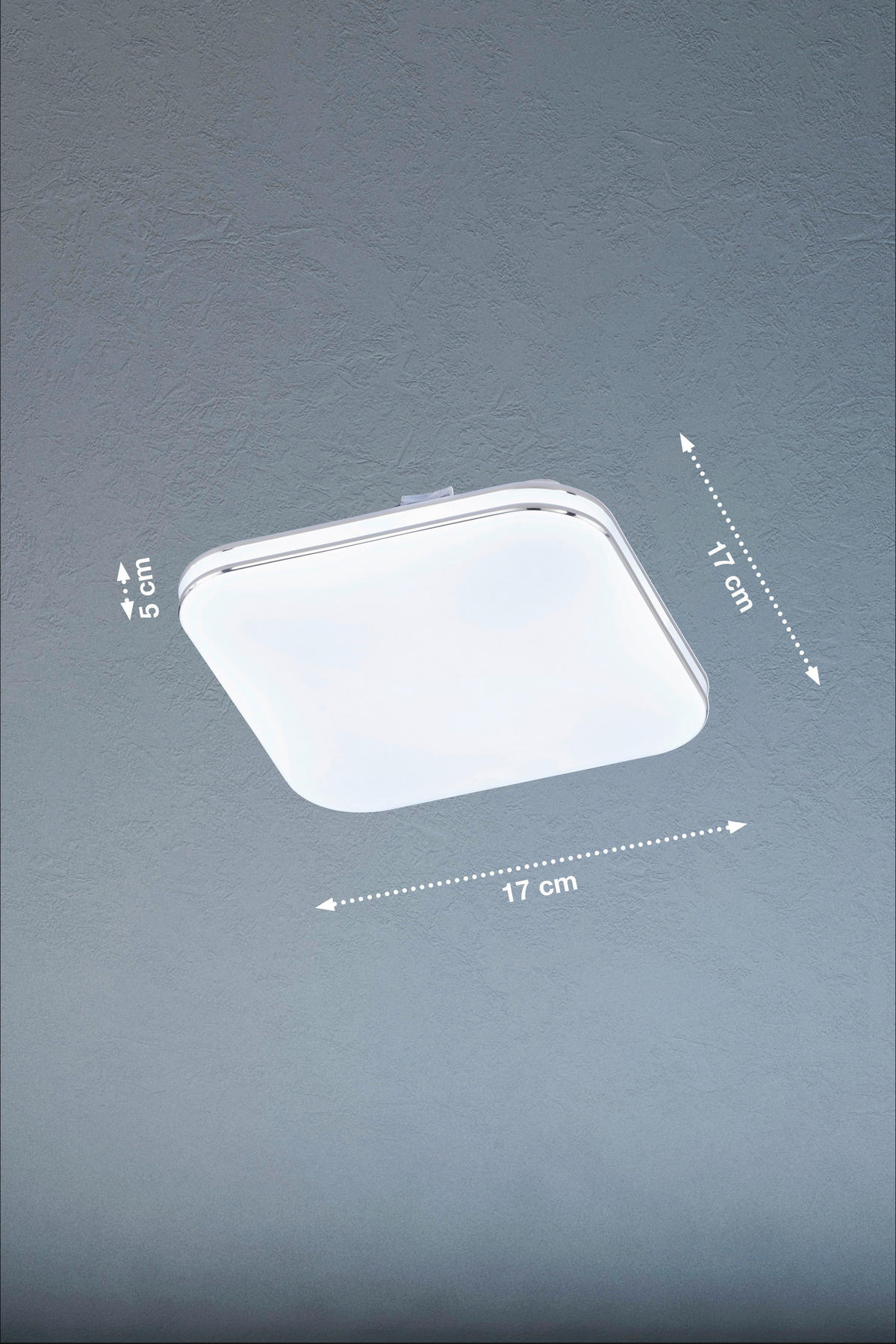 LED-DECKENLEUCHTE Porto   - Chromfarben/Weiß Hochglanz, KONVENTIONELL, Glas (17/17cm) - Fischer & Honsel