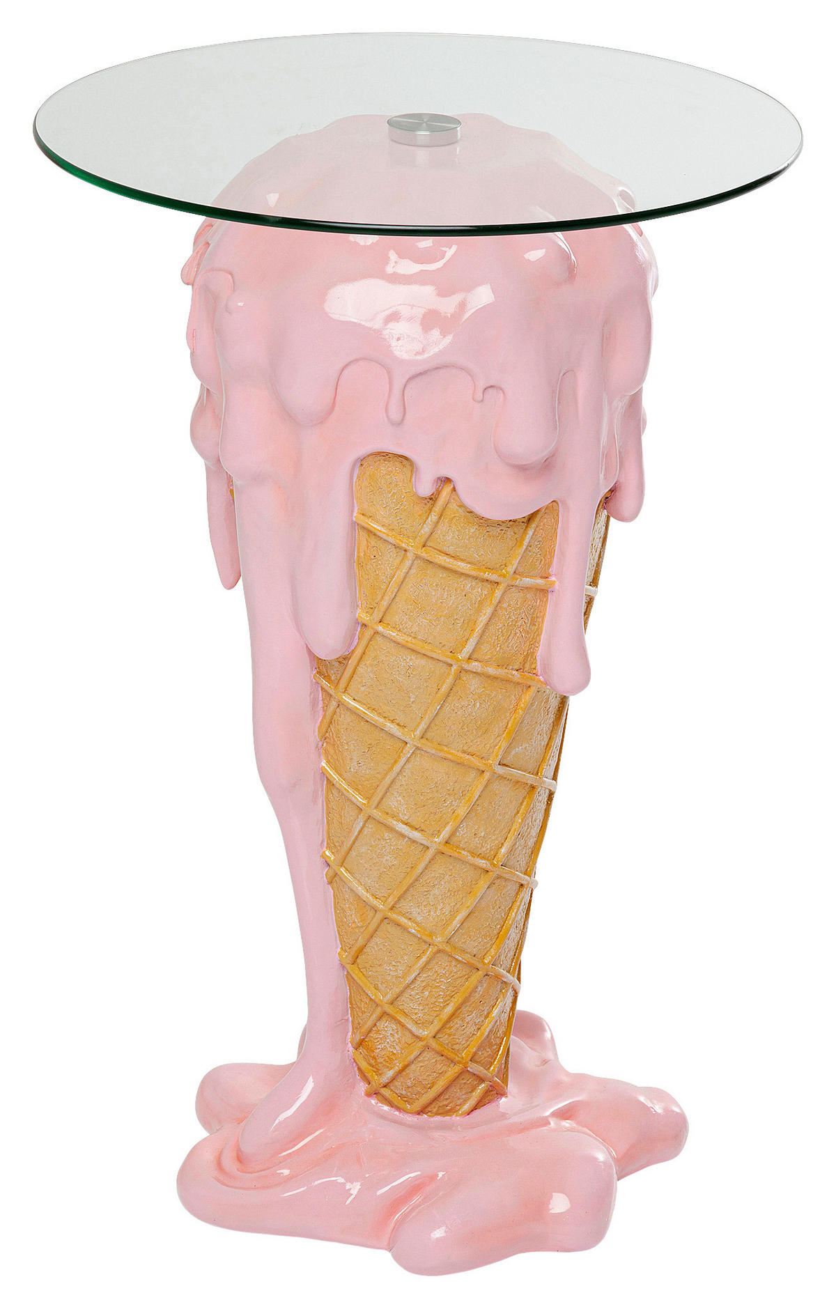 BEISTELLTISCH 48/48/72 cm Braun, Hellrosa, Beige rund  - Hellrosa/Beige, Design, Glas/Kunststoff (48/48/72cm) - Kare-Design