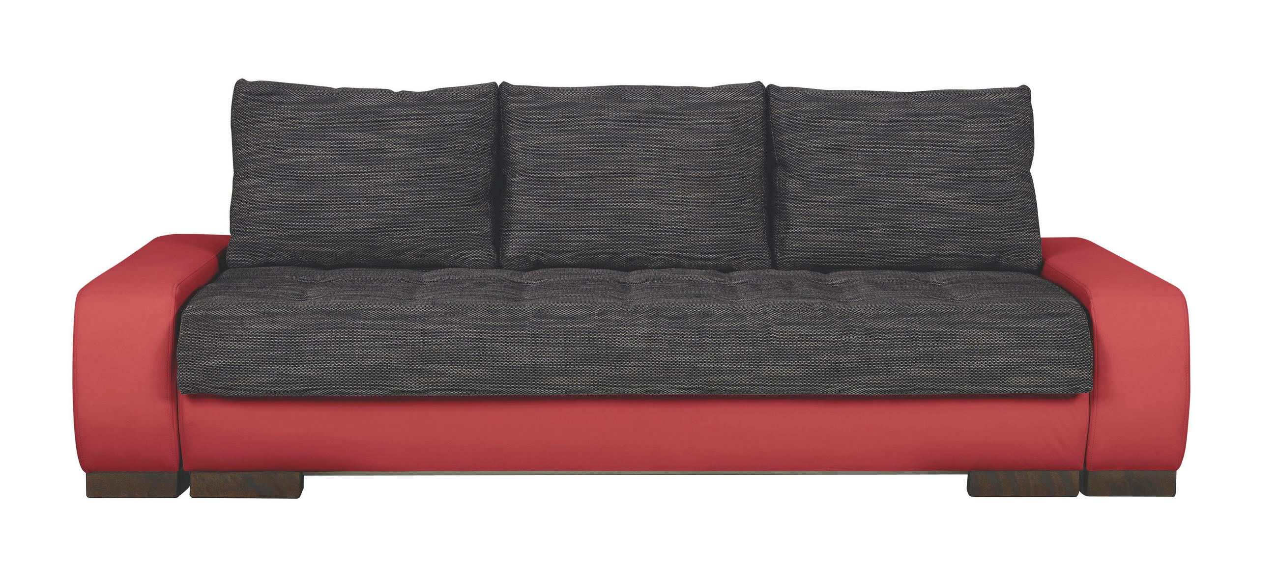 Schlafsofa in Textil Rot, Schwarz